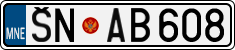 License plate of Montenegro, Cars