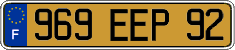 French license plate, FNI