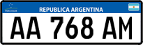 License plate of Argentina, Cars (Mercosur, AB 123 CD)
