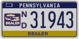 Pennsylvania, Dealer (N/D 12345 | P/R 12345)