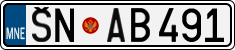 License plate of Montenegro, Cars