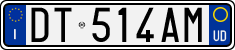 License plate of Italy, Cars (1994 year series)