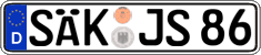 German license plate, Regular plates