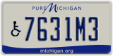 Michigan, Vehicles for disabled persons (1234A5)