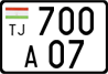 License plate of Tajikistan, Motorcycles (2009)