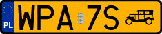 License plates of Poland, Oldtimers