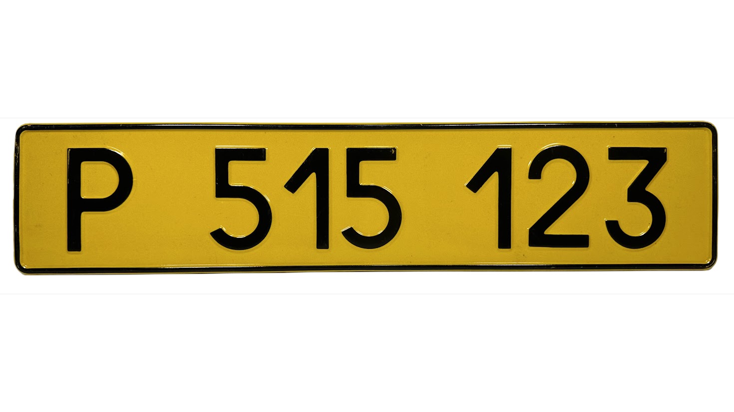 P 515123, License plate without vehicle 