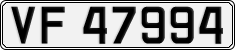 License plate of Norway, Cars