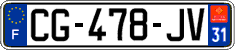 French license plate, SIV (ordinary)