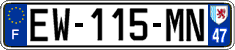French license plate, SIV (ordinary)