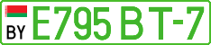 License plate Belarus, Electric vehicles (cars)