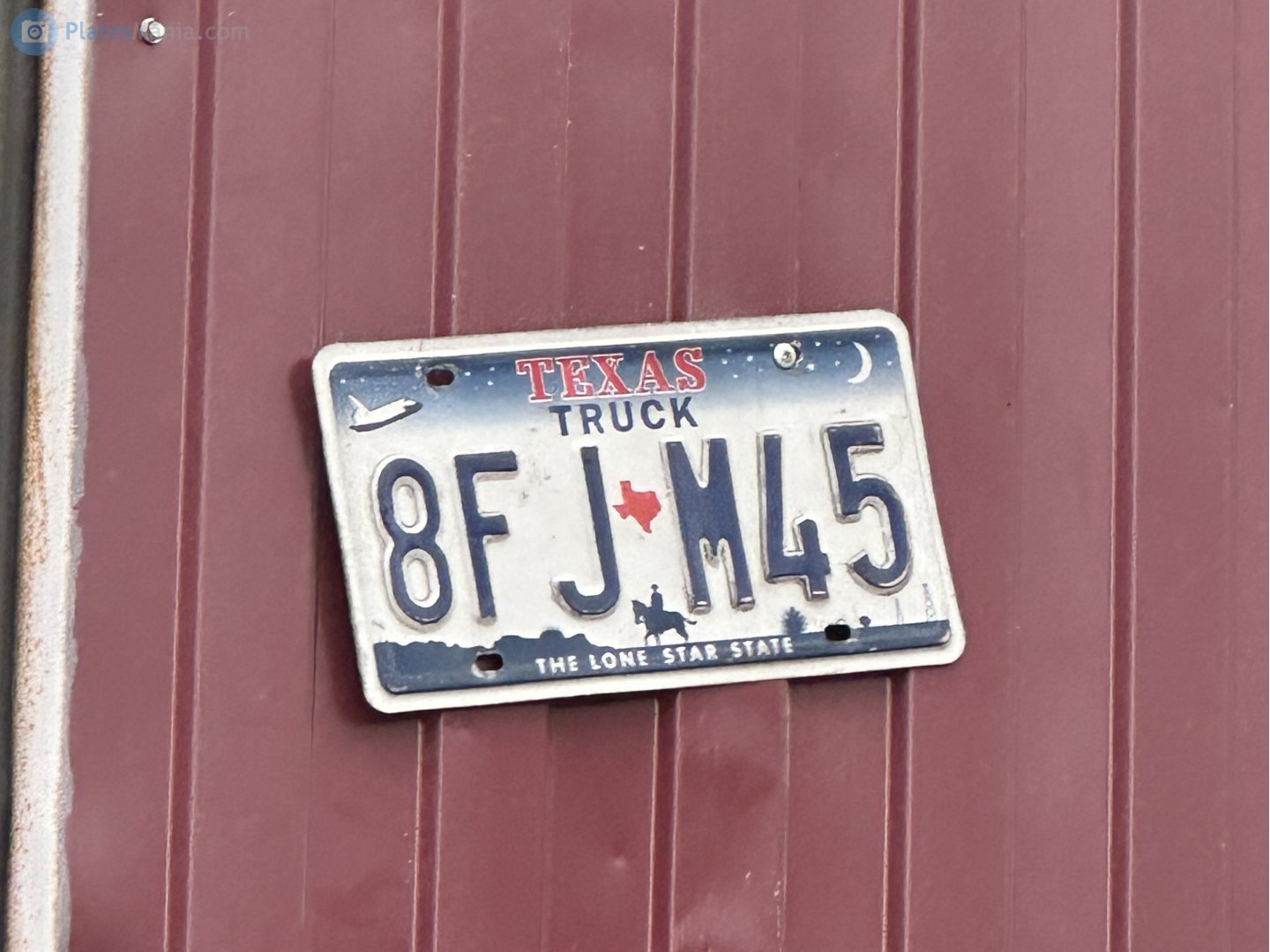 8FJ-M45, License plate without vehicle 