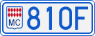 License plate of Monaco, Cars