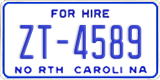 North Carolina, For Hire (AB-1234)