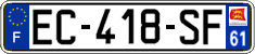 French license plate, SIV (ordinary)