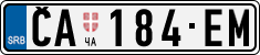 License plate of Serbia, Cars