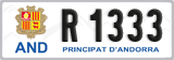 License plate of Andorra, Cars (A 1234)