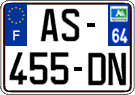 French license plate, SIV (ordinary)