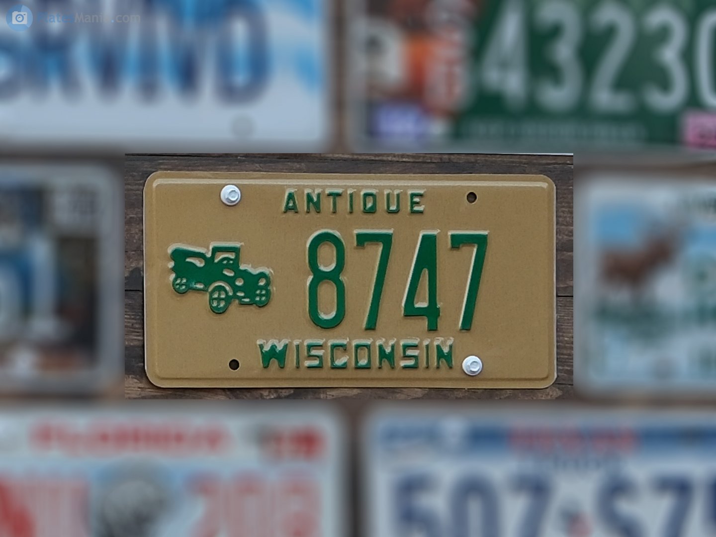 8747, License plate without vehicle 