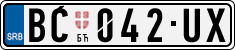 License plate of Serbia, Cars