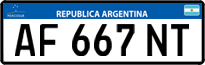 License plate of Argentina, Cars (Mercosur, AB 123 CD)