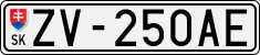 License plate of Slovakia, Cars