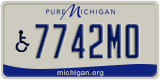Michigan, Vehicles for disabled persons (1234A5)