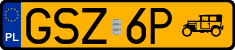 License plates of Poland, Oldtimers