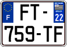 French license plate, SIV (ordinary)
