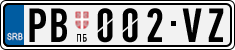 License plate of Serbia, Cars