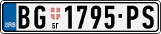 License plate of Serbia, Cars