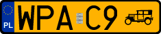 License plates of Poland, Oldtimers