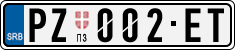 License plate of Serbia, Cars