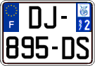 French license plate, SIV (ordinary)