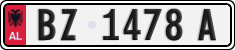 License plate of Albania, Cars (1993)