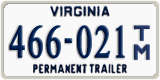 Virginia, Permanent Trailer (123-456 T/A)