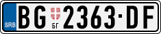 License plate of Serbia, Cars