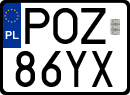 Plaques de la Pologne, Véhicules spéciaux et motos