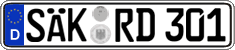 German license plate, Regular plates