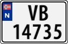 License plate of Norway, Cars