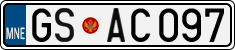 License plate of Montenegro, Cars