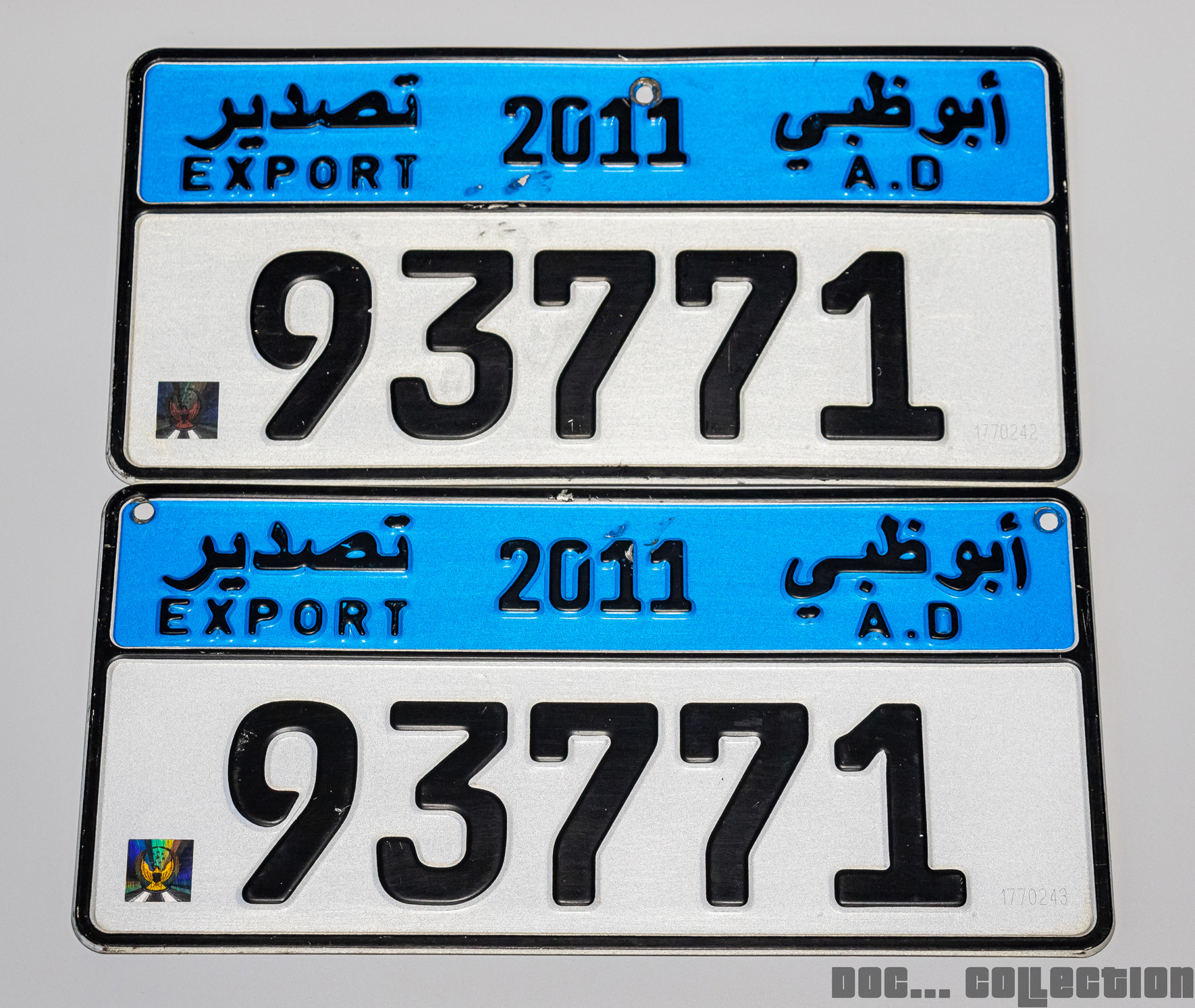 2011 93771, License plate without vehicle 