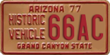 Arizona, Historic vehicle (XXXX)