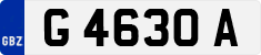 License plate of Gibraltar, Regular car plates (G 1234 A)
