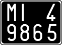 License plate of Italy, Cars (1927 year series)
