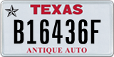 Texas, Specialty plates (A12345B)