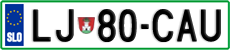 License plate of Slovenia, Cars