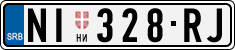 License plate of Serbia, Cars