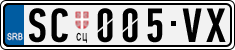 License plate of Serbia, Cars