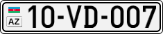 License plate of Azerbaijan, Cars
